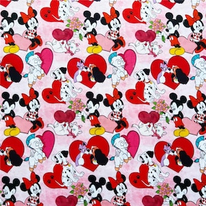 Classic Characters Fabric Disney multi Characters Fabric Cartoon Cotton Fabric By The Half Yard
