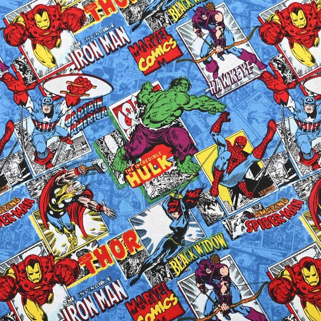 Marvel Fabric Avengers Fabric Cartoon Cotton Fabric by the Half Yard - Etsy