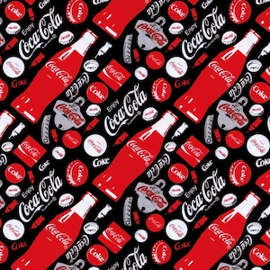 Coca-Cola Fabric Carbonate Soft Drink Fabric Anime Fabric Cartoon Cotton Fabric By The Half Yard