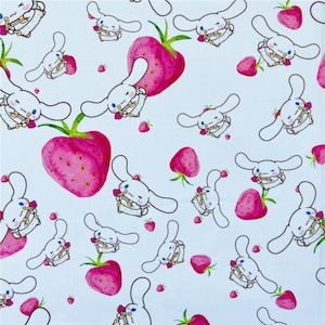 Sanrio Cinnamoroll Fabric Cartoon Cotton Fabric By The Half Yard