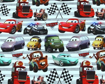 Cars Fabric Lightning McQueen Fabric Cartoon Cotton Fabric By The Half Yard