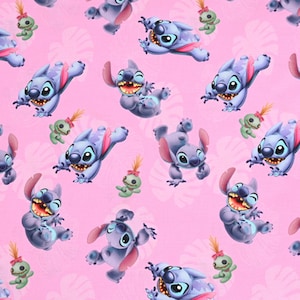 Stitch Fabric Blue Koala Fabric Anime Fabric Cartoon Cotton Fabric par la demi-cour