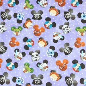 Disney x Star Wars Themed Fabric Cartoon Cotton Fabric By The Half Yard