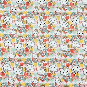 Hello Kitty Fabric Lucky Kitty Fabric Japanese Anime Fabric Cartoon Cotton Fabric By The Half Yard