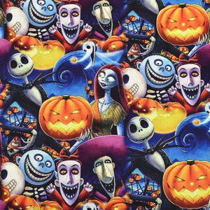 The Nightmare Before Christmas Fabric Cartoon Cotton Fabric By The Half Yard