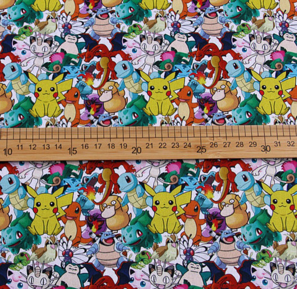 Pokemon Pocket Monster Fabric Pikachu Fabric Japanese Anime Fabric ...