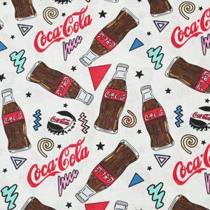 Coca-Cola Fabric Carbonate Soft Drink Fabric Anime Fabric Cartoon Cotton Fabric By The Half Yard