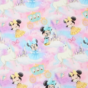 Love Disney Fabric Minnie Mouse Fabric Mickey Mouse Fabric Anime Fabric Cartoon Cotton Fabric By The Half Yard
