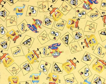 SpongeBob SquarePants Fabric SpongeBob Patrick Fabric Anime Fabric Cartoon Cotton Fabric By The Half Yard
