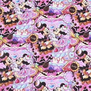 Disney's Mickey Minnie Mouse Fabric Anime Fabric Cartoon Cotton Fabric By The Half Yard