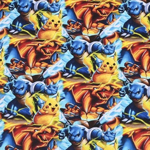 Pokemon Pocket Monster Fabric Pikachu Fabric Japanese Anime Fabric Cartoon Cotton Fabric By The Half Yard
