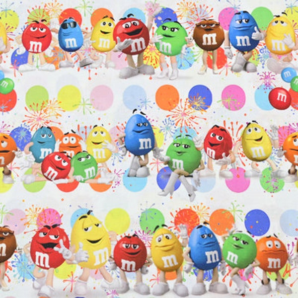 M&M’s Fabric MM Bean Chocolate Anime Fabric Cartoon Cotton Fabric By The Half Yard