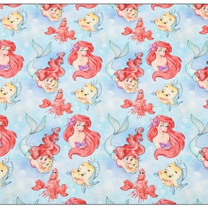 Disney Little Mermaid Ariel Fabric Disney Princess Fabric Cartoon Cotton Fabric By The Half Yard
