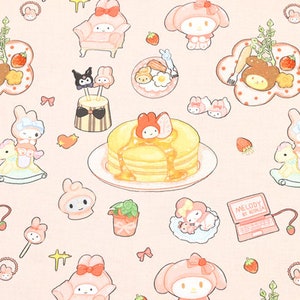 Sanrio My Melody Fabric Tela de algodón de dibujos animados por el medio patio