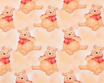 Winnie the Pooh Fabric Pooh Bear Fabric Cartoon Cotton Fabric By The Half Yard