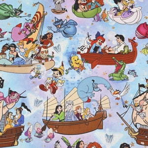Klassieke karakters stof Disney Multi Princess stof Cartoon katoenen stof op halve meter