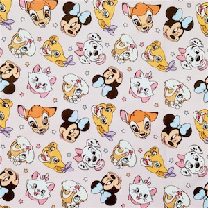 Caroon Disney Fabric Mickey Mouse Marie Cat Lion King Fabric Lion Simba Mufasa Fabric Anime Fabric Cartoon Cotton Fabric By The Half Yard