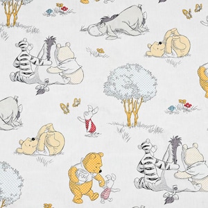 Disney Winnie the Pooh Fabric Pooh Bear Eeyore Tigger Piglet Fabric Cartoon Cotton Fabric By The Half Yard