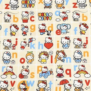 Hello Kitty Fabric Lucky Kitty Fabric Japanese Anime Fabric Cartoon Cotton Fabric By The Half Yard