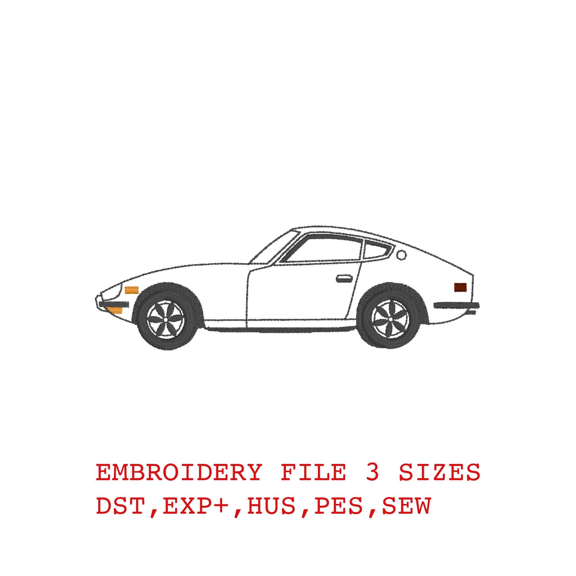 Datsun 240Z Embroidery Design, Digital Machine File, Car Pattern ...