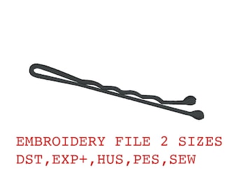 Bobby Pin Embroidery Design: Hair Clip Machine Embroidery (PES, DST, EXP) - 80mm & 100mm