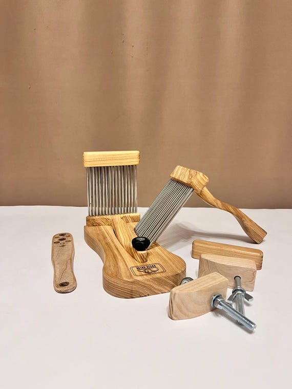 combs for spinning Acorn Double Row Viking by Sunrise Metal Works Smooth Points wont snag on your fiber Handcrafted Wool Combs With Diz