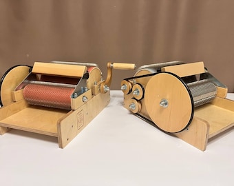 Drum Carder “Uncle Kolya” | 72/96/120 TPI | 21x55 cm Batts | Wool Carding Machine for Spinning  Felting | Fine  Medium Fiber Carder
