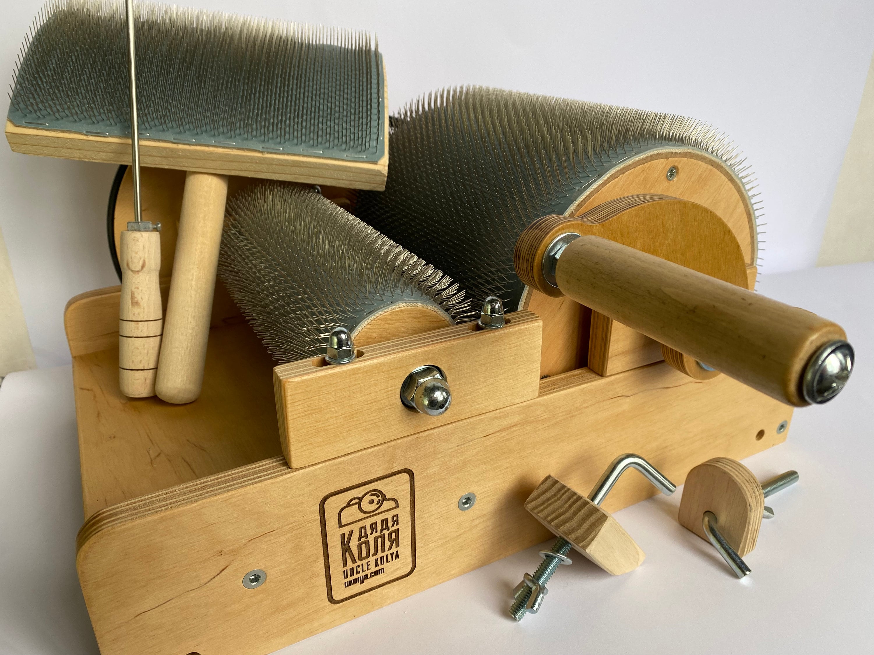 Mini Drum Carder 72 Carding Machine Wool Carder Rotating Drum Drum Mixing  Wool Processing Uncle Kolya 72 TPI Universal 