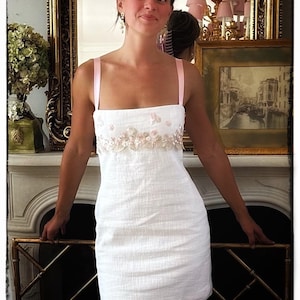 Riina Dress in White Cotton Boucle