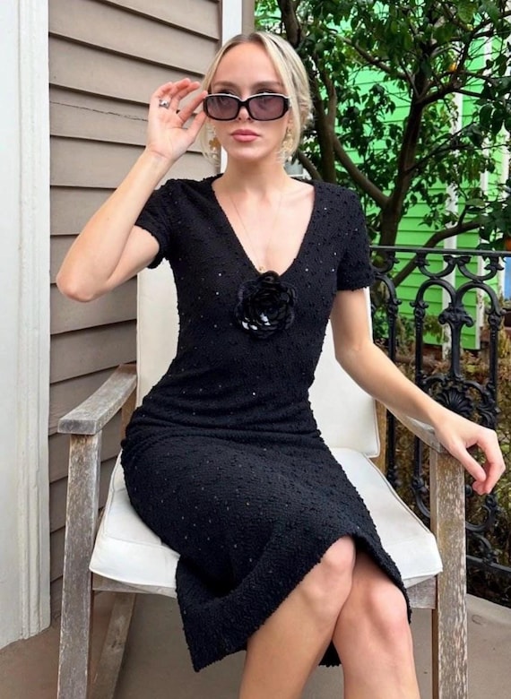 knee length dresses for ladies Emily Melange Knit Dress Indigo / Large main image 0