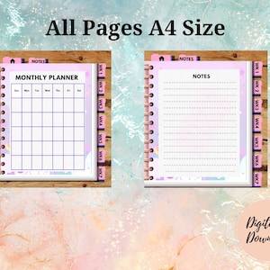 Printable Daily Planner Inserts in A4 Size Customizable Digital Planner ...