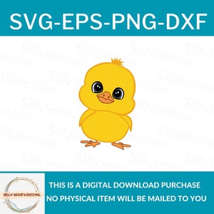 Lindo pollo Svg-Png-Eps-Dxf, Cool Chick Svg, Kids Chick Design Camiseta png, Cricut SVG, Silueta png, Archivos de corte, Descarga instantánea