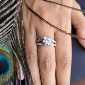 Moissanite 7.5 MM Round Diamond Engagement Ring 925 Sterling Silver |Proposal Diamond Ring |Solitaire Promise Ring|Wedding Ring gift for Her