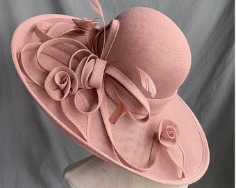 Cappello fascinator grande rosa premium fatto a mano con rose/ Cappello da sposa/ Cappello Ascot/ Cappello Derby del Kentucky// Cappello da ospite di nozze/ High Tea/ Cappello viola