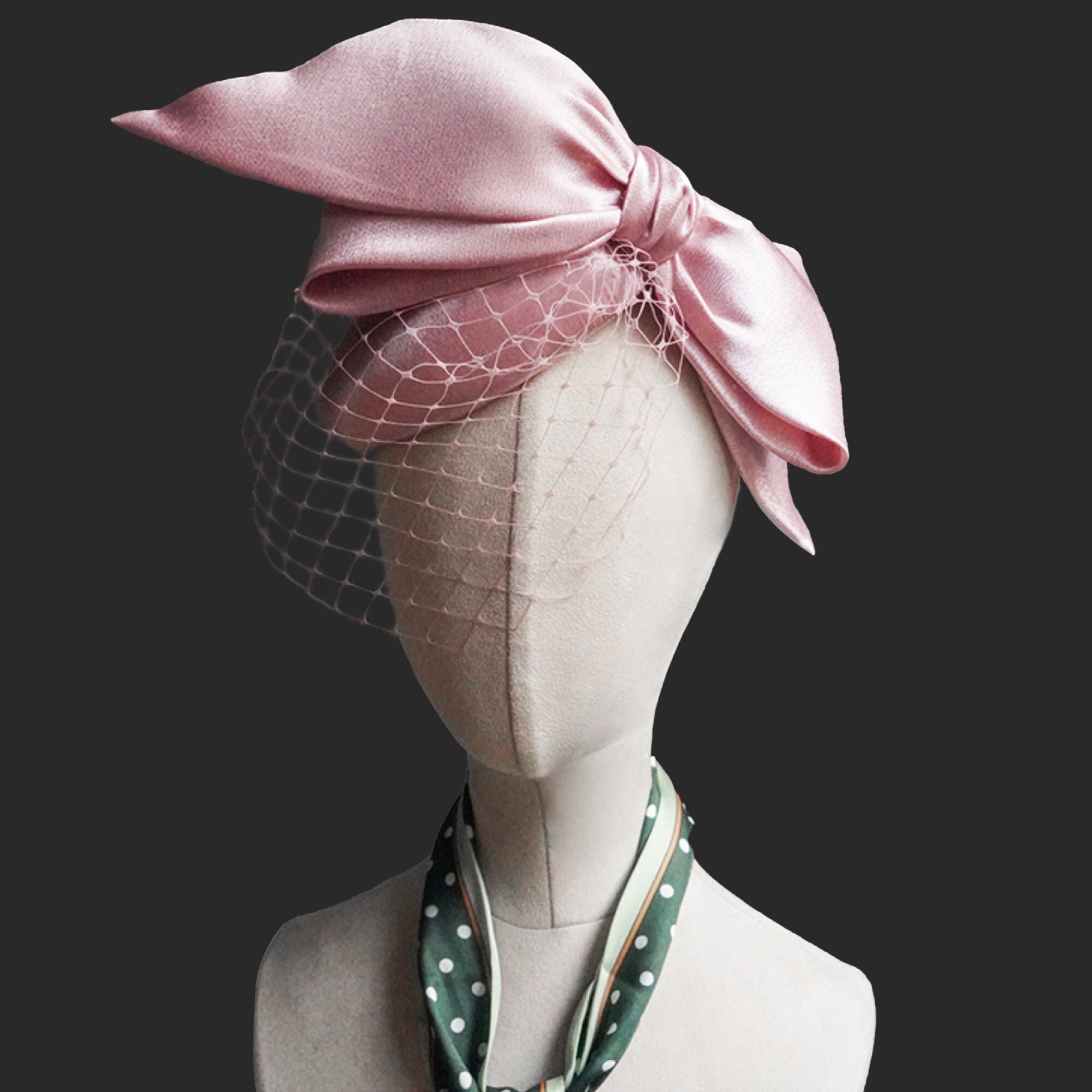 Handmade Pink Fascinator Hat With Big Bow Wedding Hat Ascot