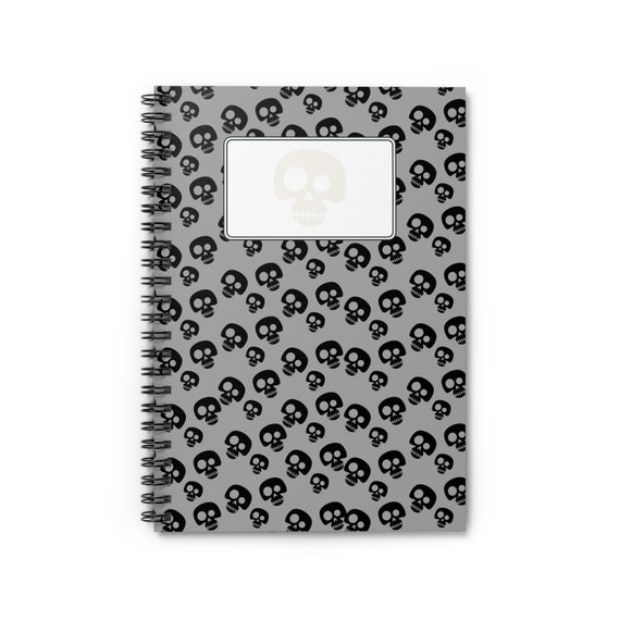 Skull Pattern Spiral Notebook Ruled Line Back to School Supplies College  Journal 