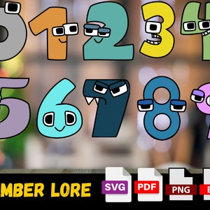 Number Lore Individual Characters | SVG | PDF | PNG | Eps