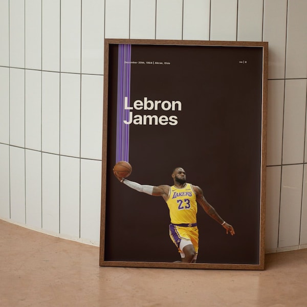 Lebron James Poster | Basketball Poster | Minimalist Sport Poster | Digital Download | Printable Wall Art Poster