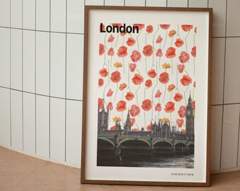 London Poster, Digital Download, Wall Art, City Poster