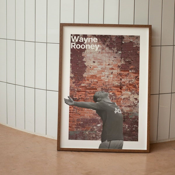 Wayne Rooney | Soccer Poster | Football Poster | Minimalist Sport Poster | Digital Download | Printable Wall Art Poster