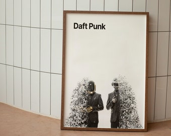 Daft Punk Poster, Daft Punk Gift, Digital Download, Wall Art Poster, Pop Music Poster