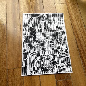 black ink on paper