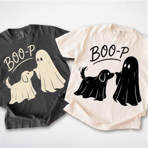 Boo-P Ghost Dog PNG, Cute Halloween Dog, Funny Ghost Puppy Shirt Design, Spooky Dog Lover Digital Download, Retro Halloweenpng