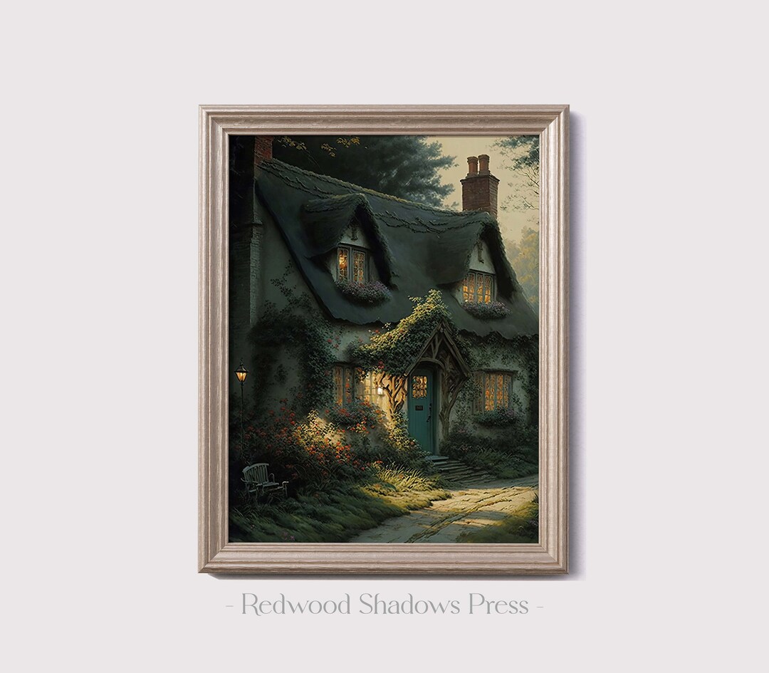 Printable Cottage Art Print Dark Cottagecore Decor Country Wall Art ...