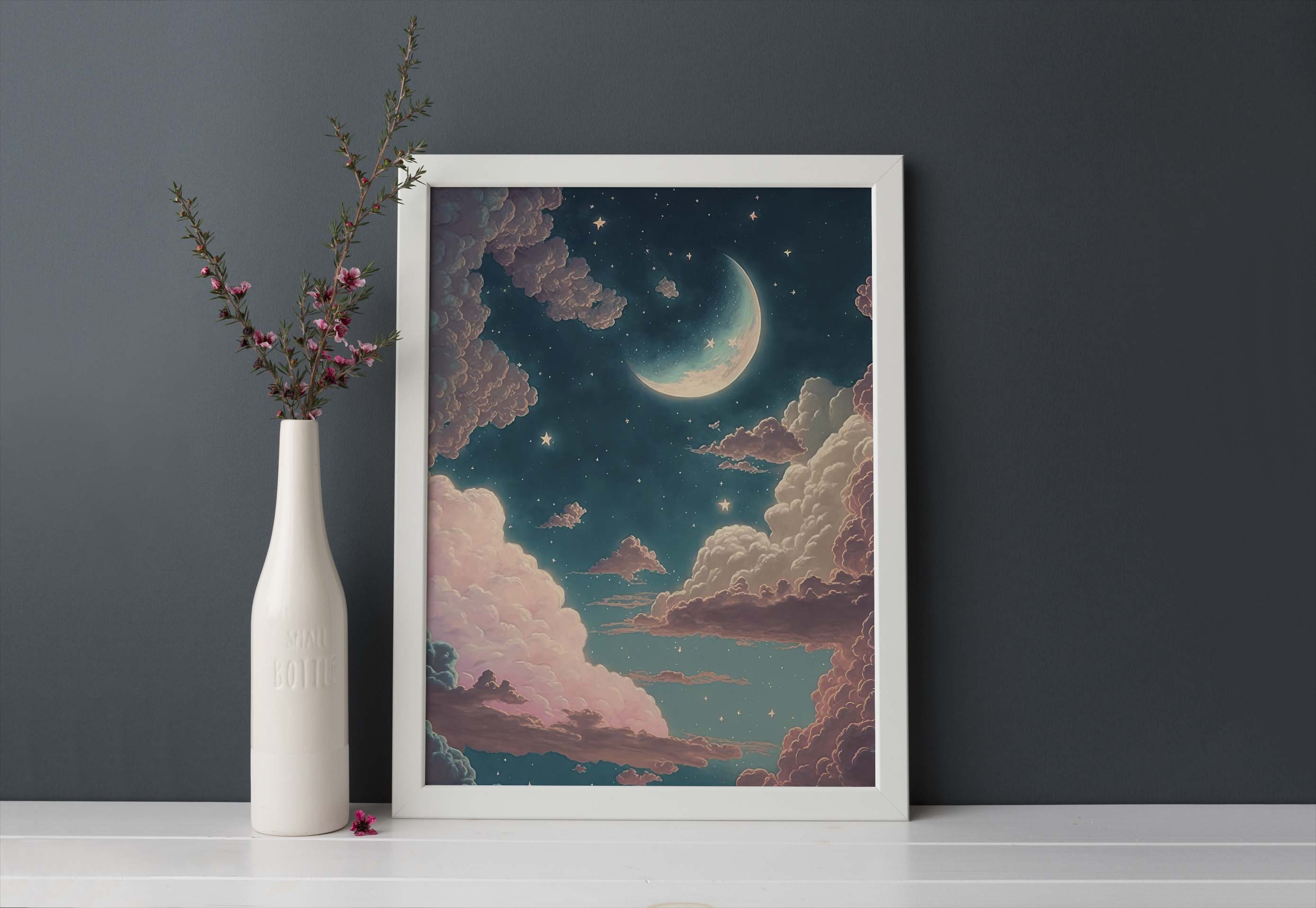 Printable Cloud Wall Art Digital Download Sky Oil Painting - Etsy