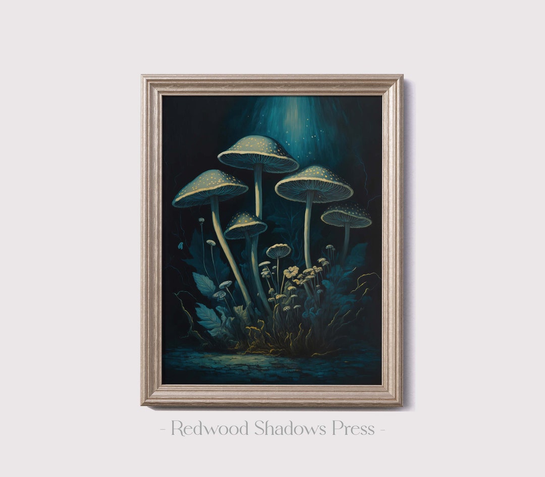 Printable Mushroom Wall Art Goblincore Art Print Moody Instant Digital ...