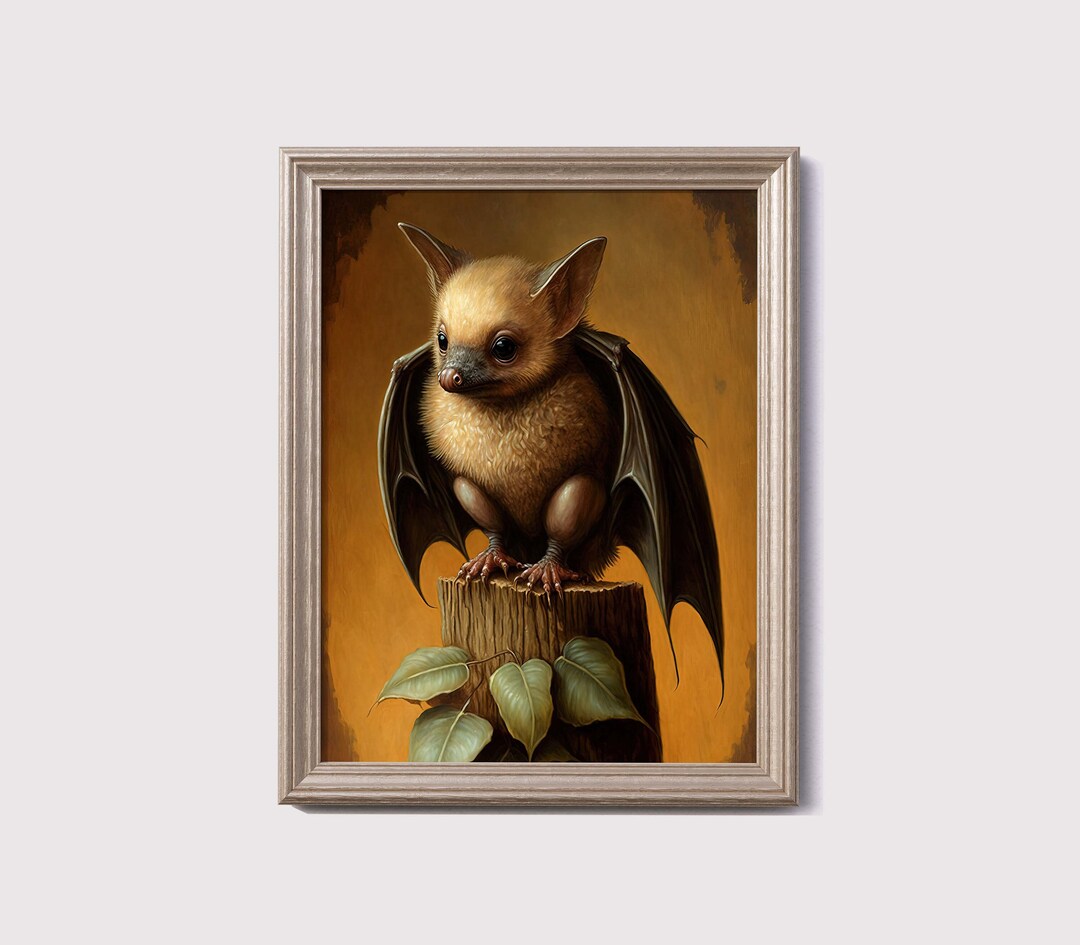 Printable Bat Art Print Instant Digital Download Vintage Etsy