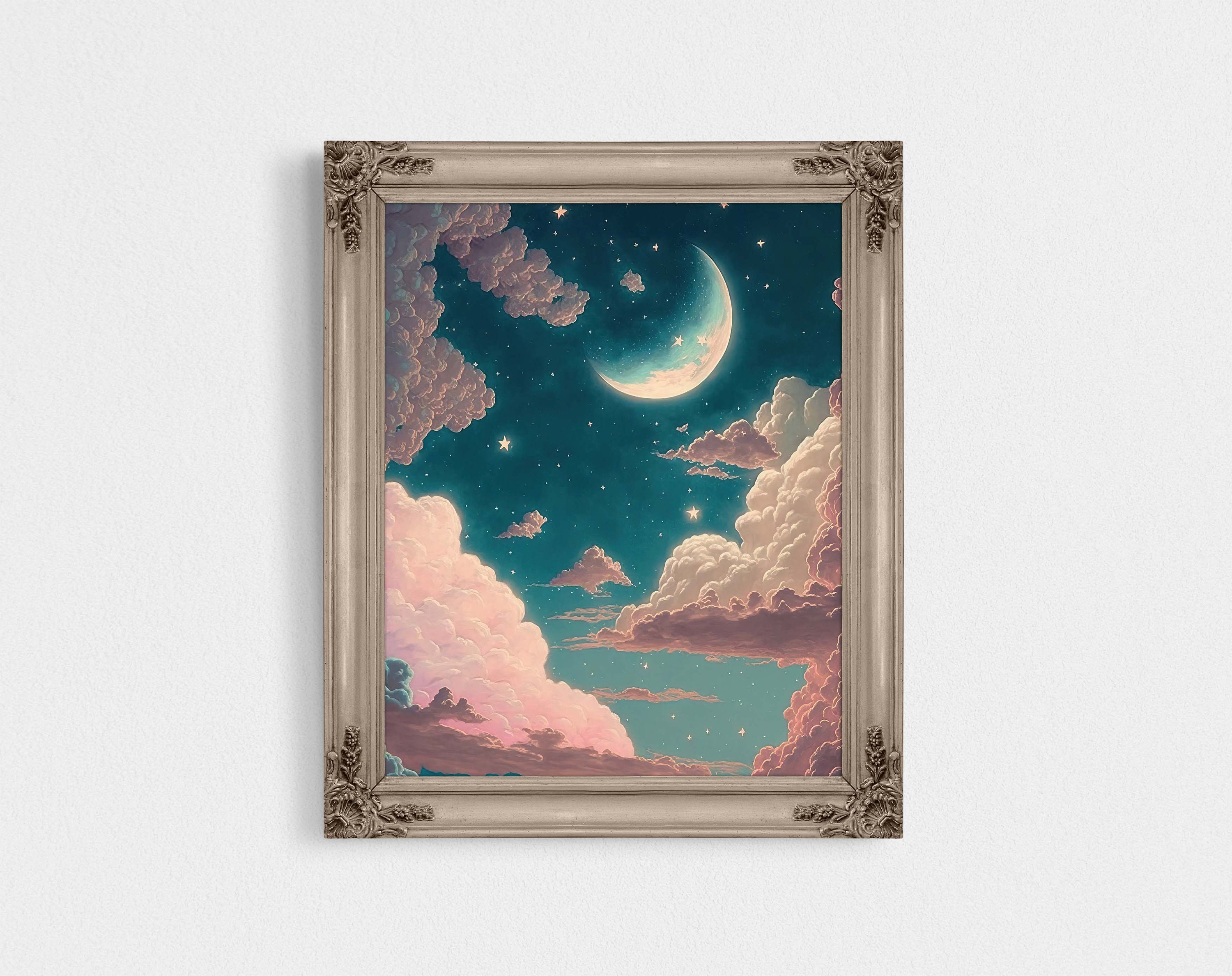 Printable Cloud Wall Art Digital Download Sky Oil Painting - Etsy