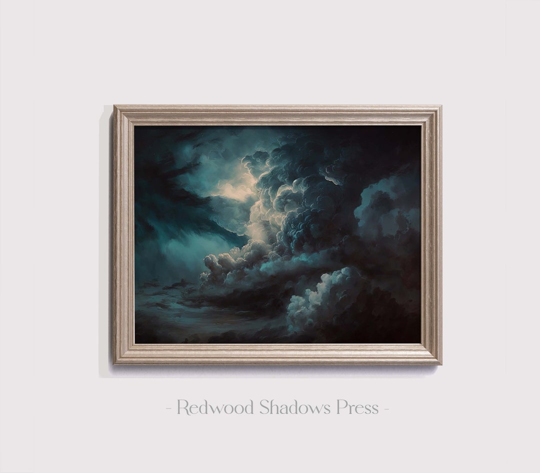 Printable Cloud Wall Art Digital Download Sky Oil Painting Vintage ...