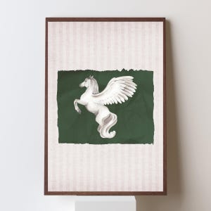 Elegant Pegasus Printable Wall Art - Mythical Winged Horse Digital Download - Fantasy Decor for Living Room or Magical Spaces, Postmodern
